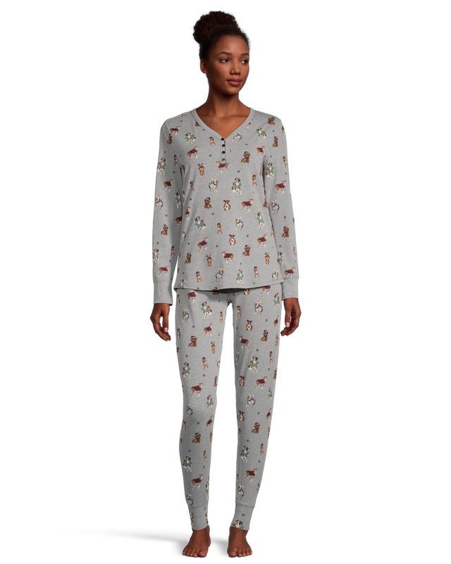 Denver Hayes Women's 2 Piece Henley Pajama Set Marks