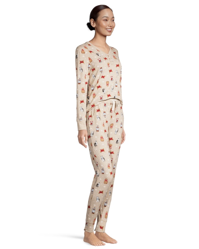 Denver Hayes Women's 2 Piece Henley Pajama Set Marks
