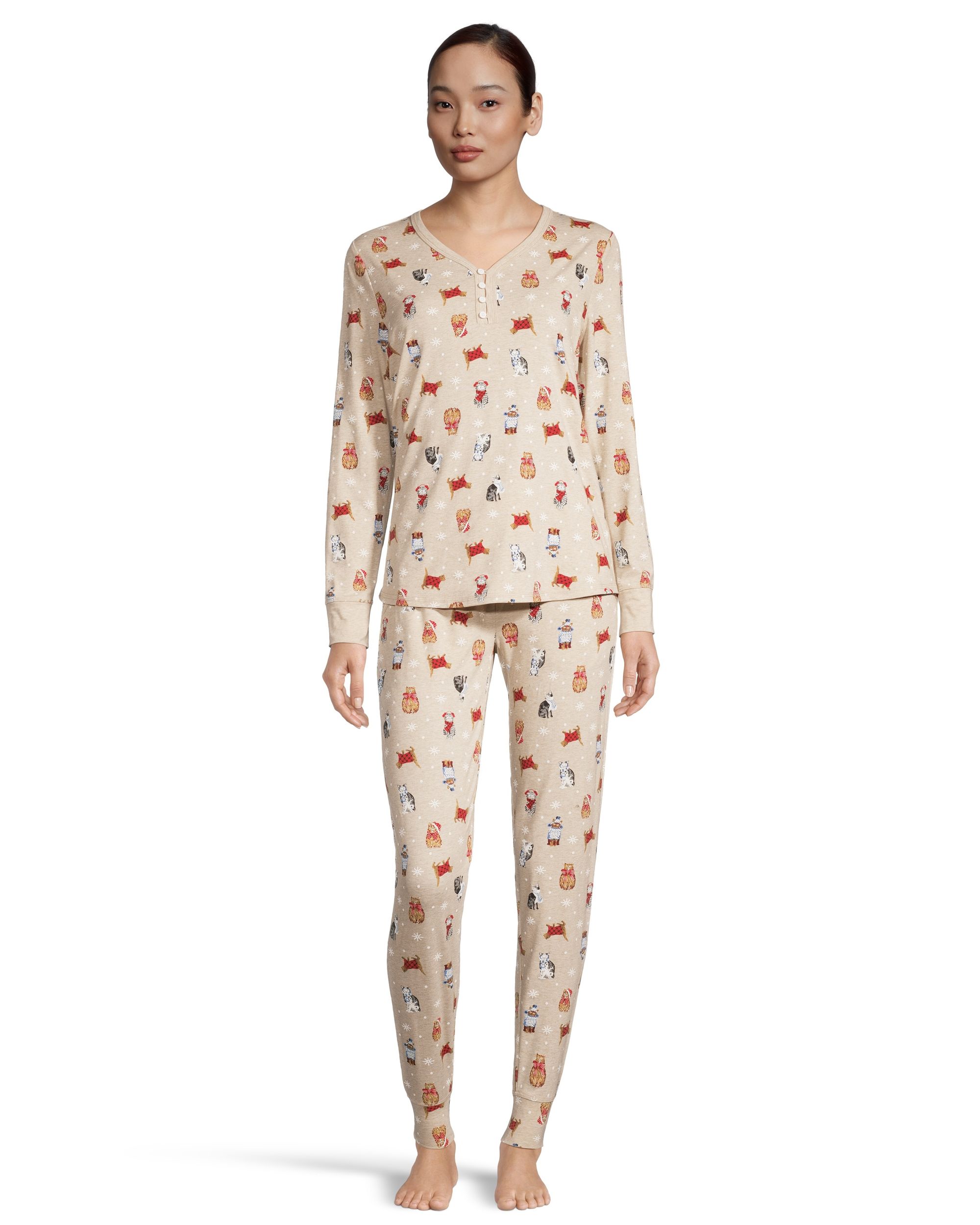 Denver Hayes Women's 2 Piece Henley Pajama Set Marks