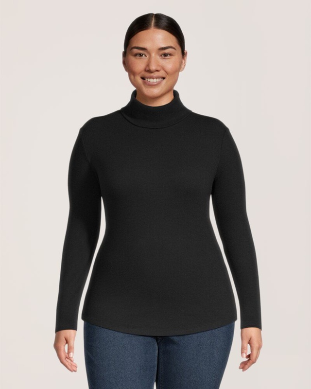 WindRiver Women's Semi Fitted Long Sleeve Turtleneck Top