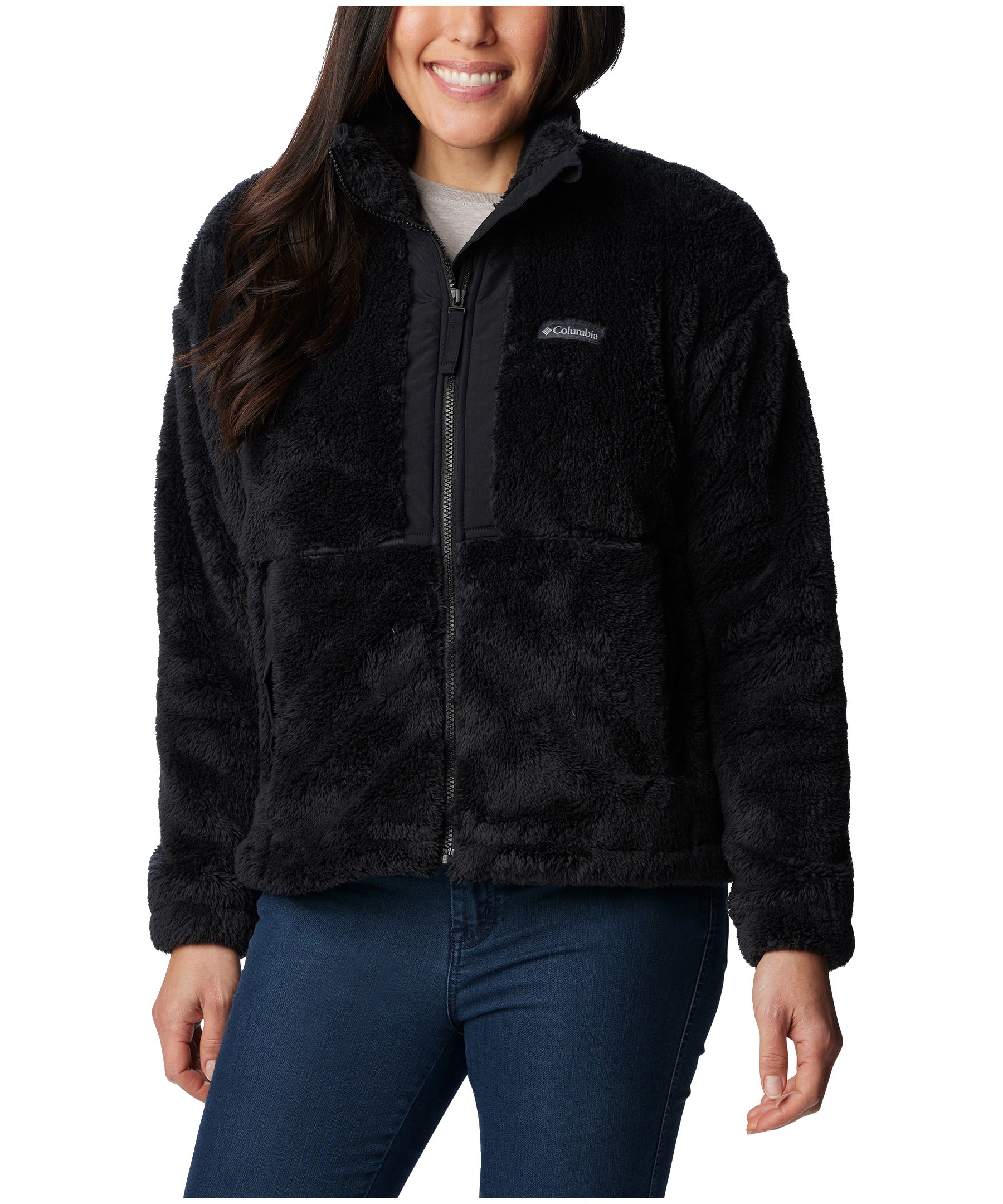 Columbia Womens Black Full Zip Jacket Large 100%polyester
