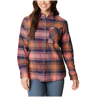 Chemise en flanelle à manches longues classique pour femmes, Calico Basin, Columbia Front_Flat