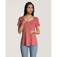 T-shirt à c


ppoupe décontr ettée à encolure échancrée pour femmes, Denver Hayes Front_Flat