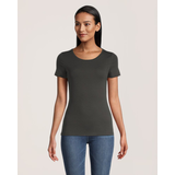 T-shirt ajusté à encolure échancrée pour femmes, Denver Hayes Front_Flat