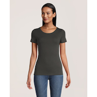 T-shirt ajusté à encolure échancrée pour femmes, Denver Hayes Front_Flat