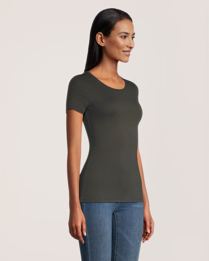 T-shirt ajusté à encolure échancrée pour femmes, Denver Hayes