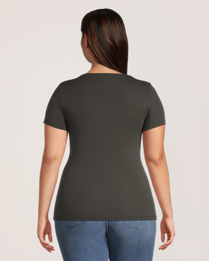 T-shirt ajusté à encolure échancrée pour femmes, Denver Hayes