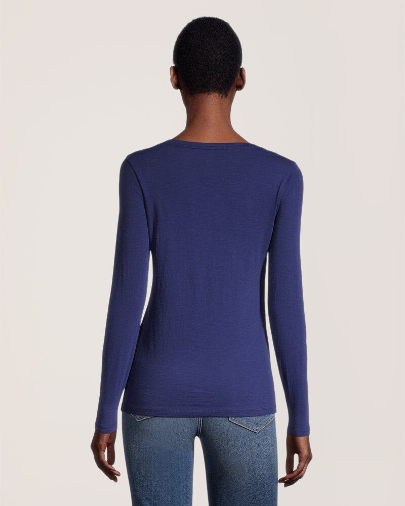 Denver Hayes Women's Semi Fitted Long Sleeve Crewneck T Shirt