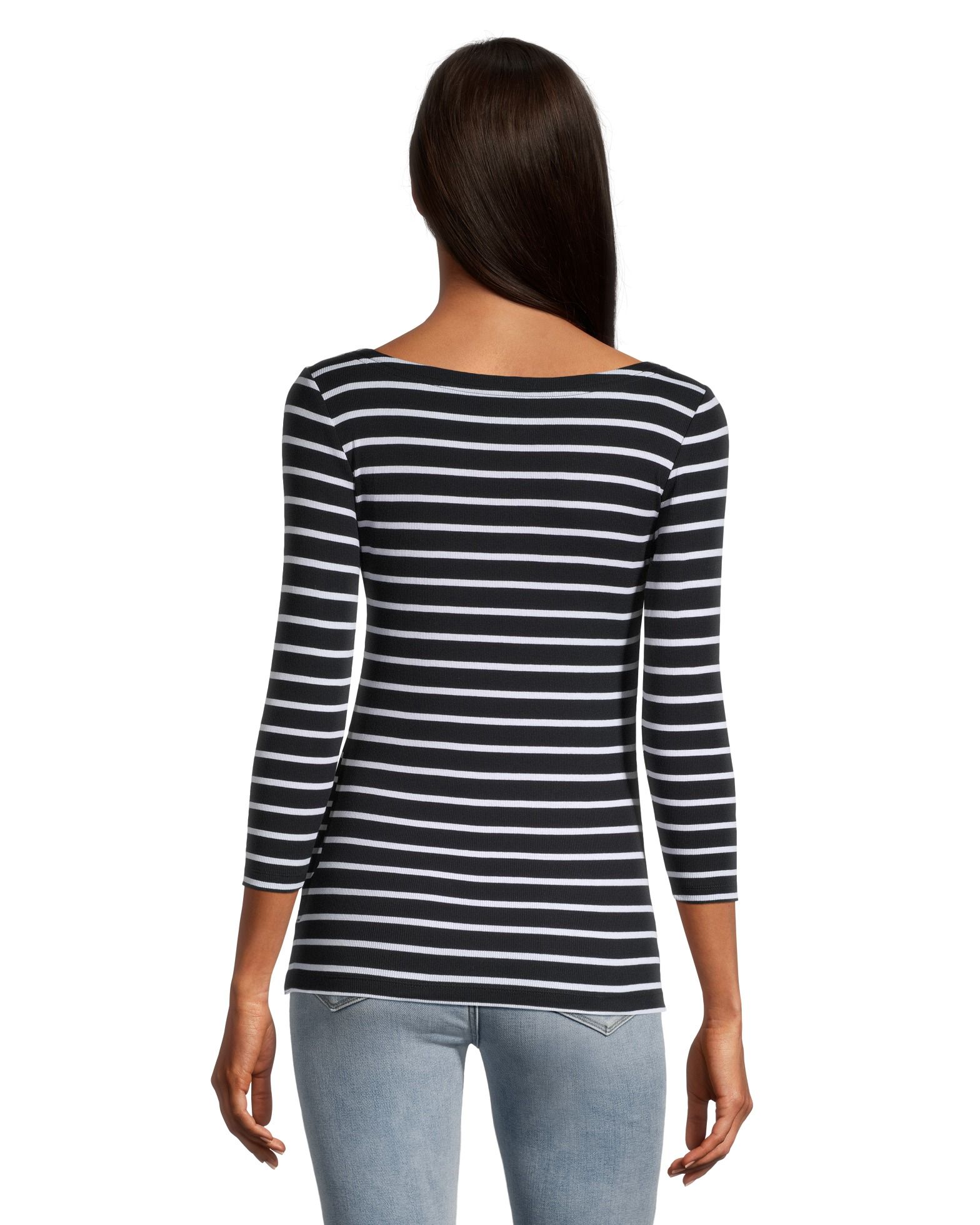 Chandail ajusté à encolure large et à manches trois-quarts pour femmes, Denver Hayes