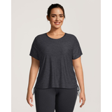 Shambhala Women's Semi Fitted Ruched T Shirt Front_Flat