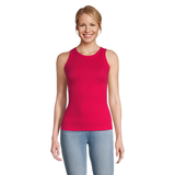 Débardeur ajusté en tricot côtelé avec col montant pour femmes, Denver Hayes Front_Flat