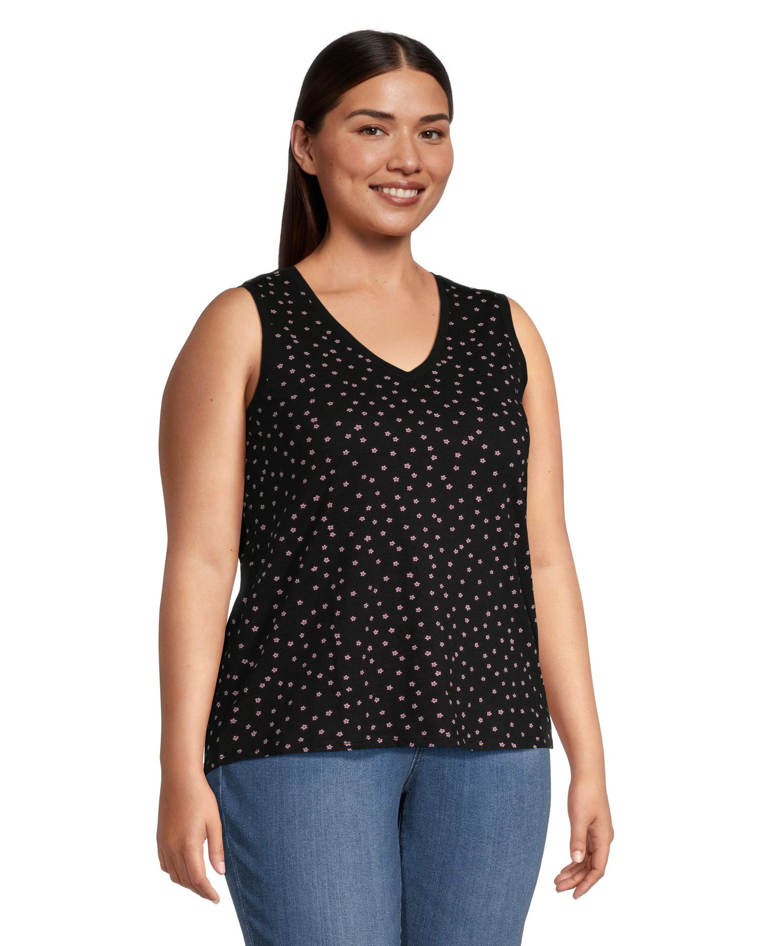 Débardeur en coton flammé à encolure en V pour femmes, Denver Hayes