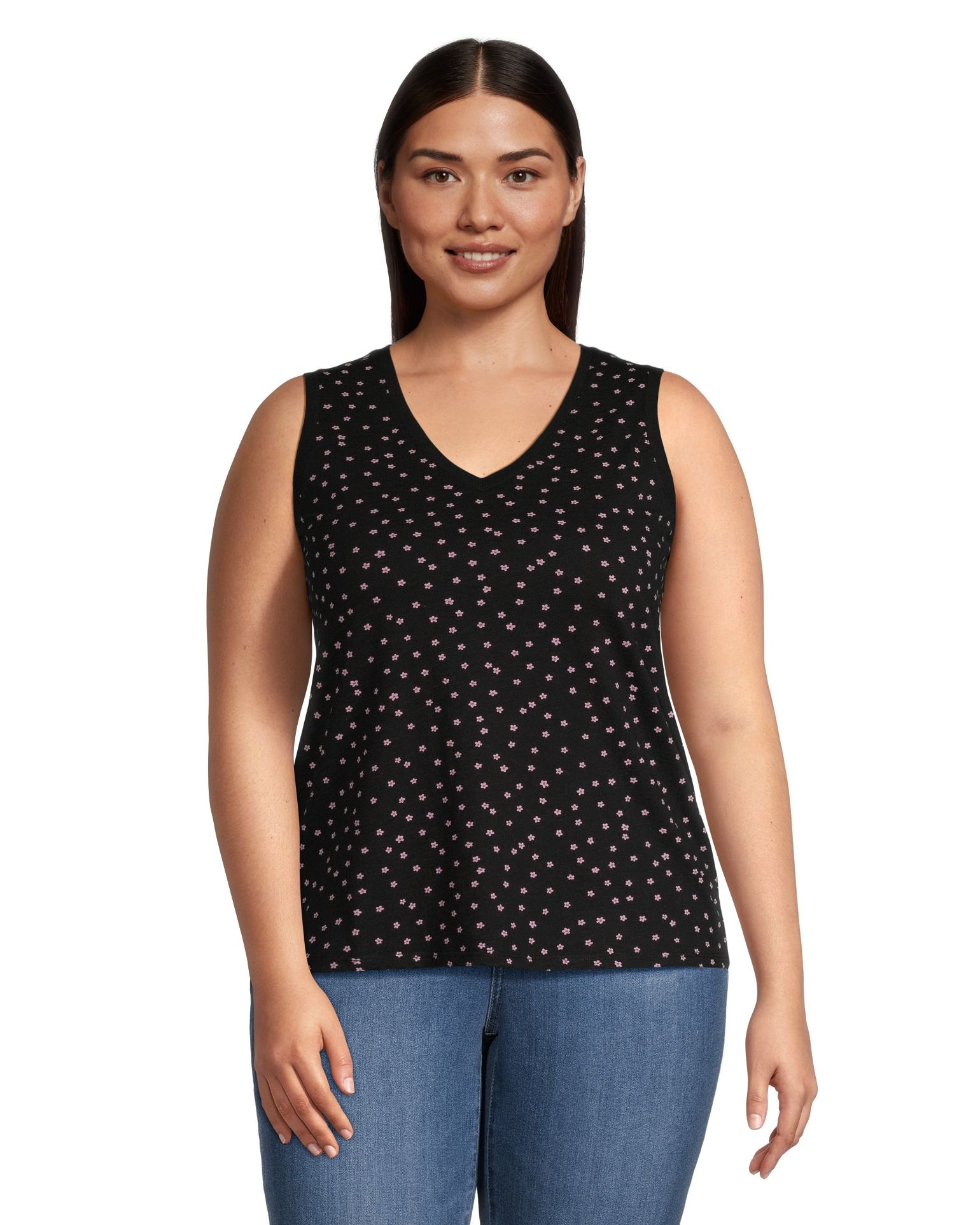 Débardeur en coton flammé à encolure en V pour femmes, Denver Hayes