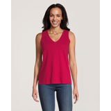 Débardeur en coton flammé à encolure en V pour femmes, Denver Hayes Front_Flat
