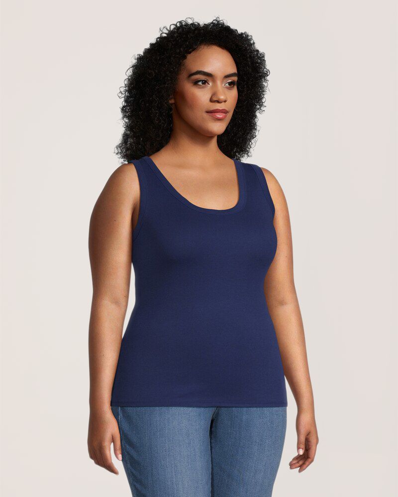 Débardeur ajusté à encolure échancrée en tricot côtelé pour femmes, Denver Hayes