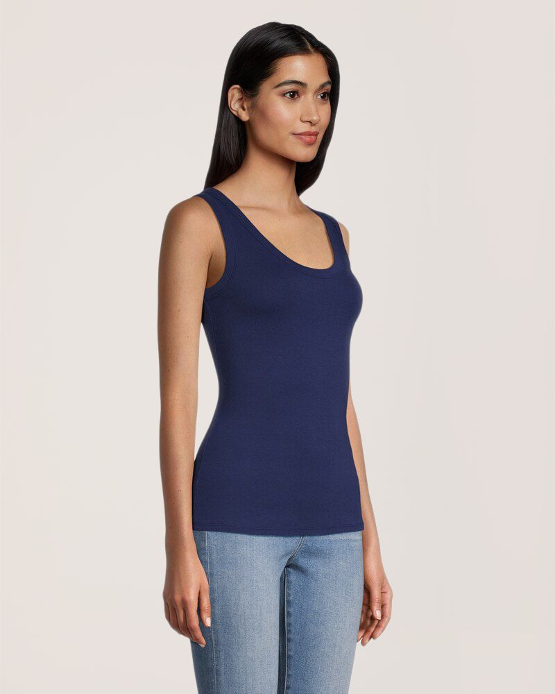 Débardeur ajusté à encolure échancrée en tricot côtelé pour femmes, Denver Hayes