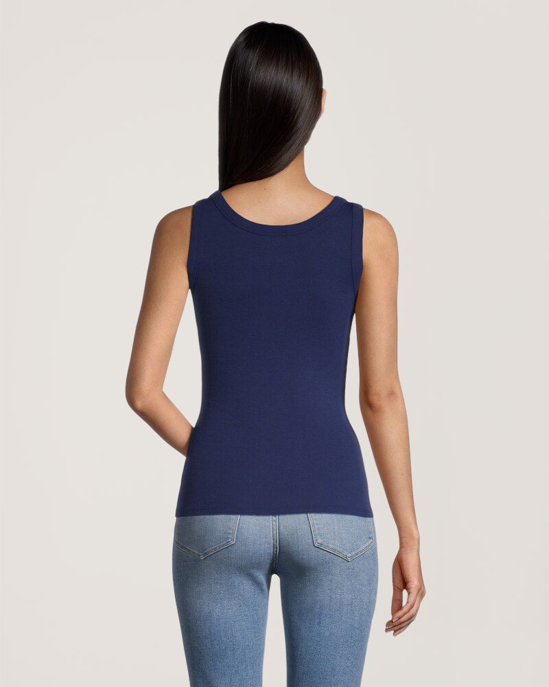 Débardeur ajusté à encolure échancrée en tricot côtelé pour femmes, Denver Hayes