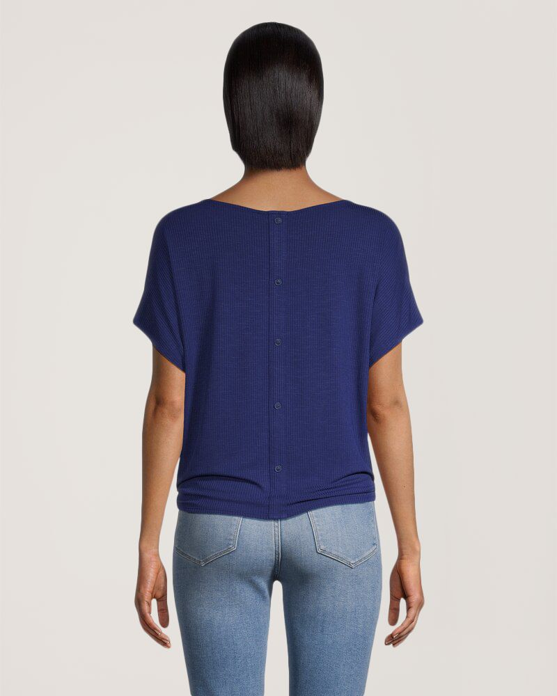 T-shirt de coupe décontractée à devant noué pour femmes, Denver Hayes