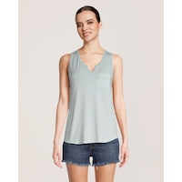 Débardeur à rayures et col cranté pour femmes, FarWest Front_Flat