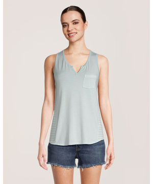 Débardeur à rayures et col cranté pour femmes, FarWest