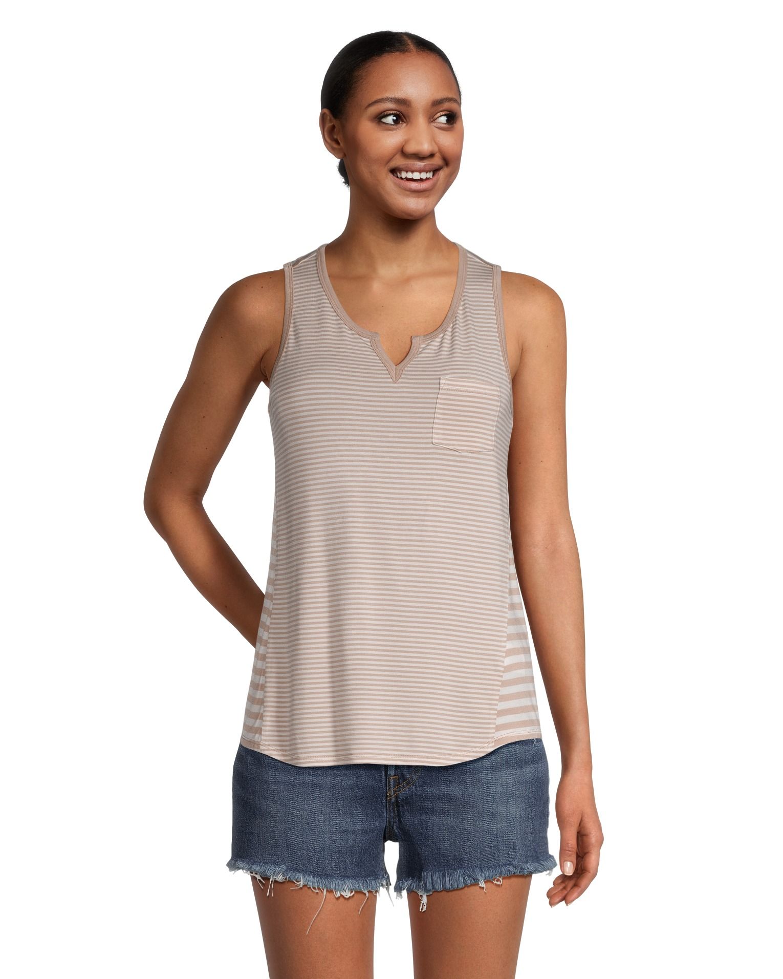 FarWest Women's Notch Neck Striped Tank Top | Marks