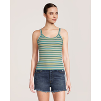 Débardeur côtelé à ourlet surfilé pour femmes, FarWest Front_Flat