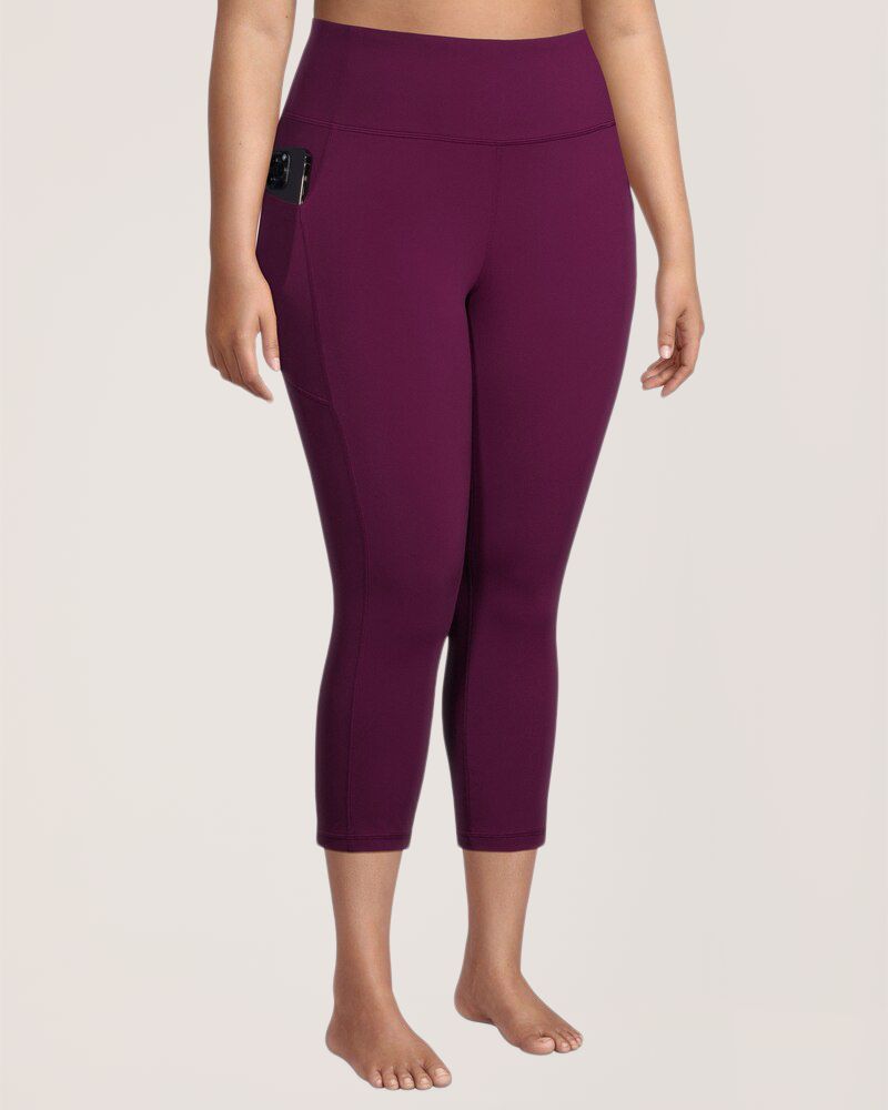 Legging court confortable à taille haute avec poche pour femmes, Shambhala