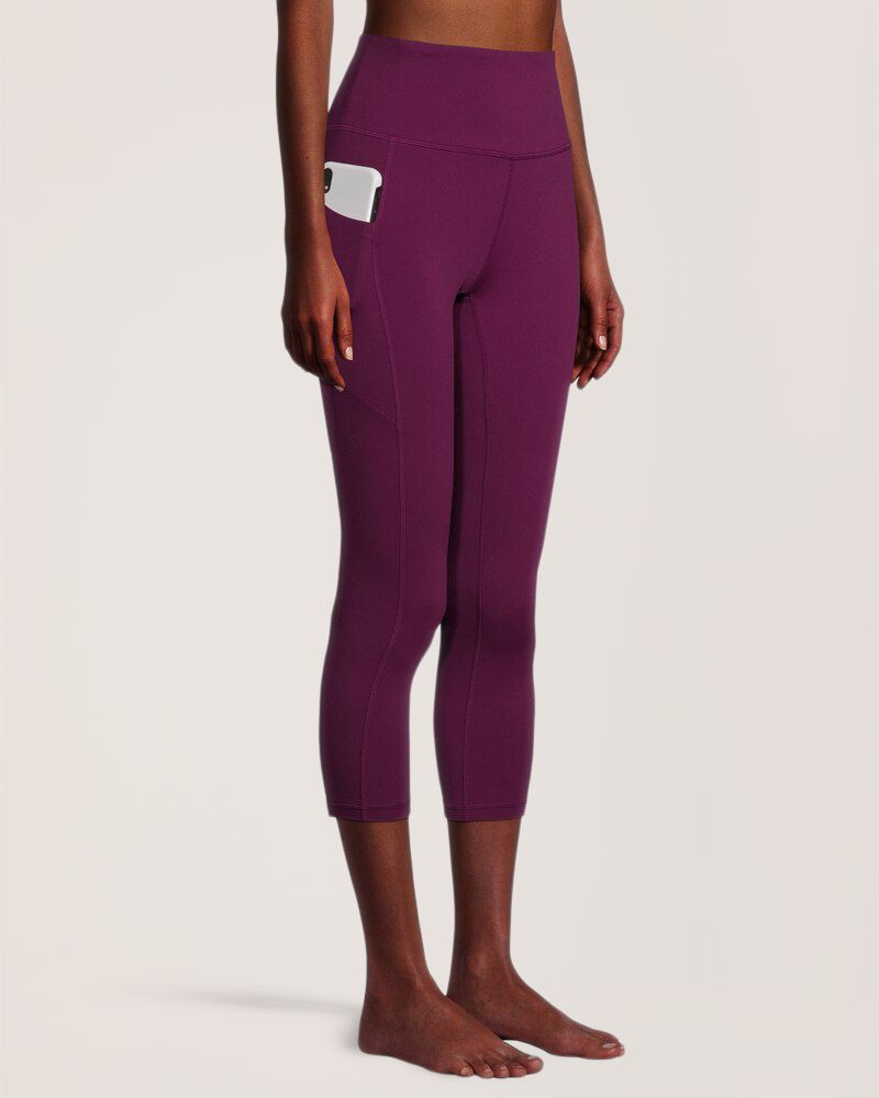 Legging court confortable à taille haute avec poche pour femmes, Shambhala