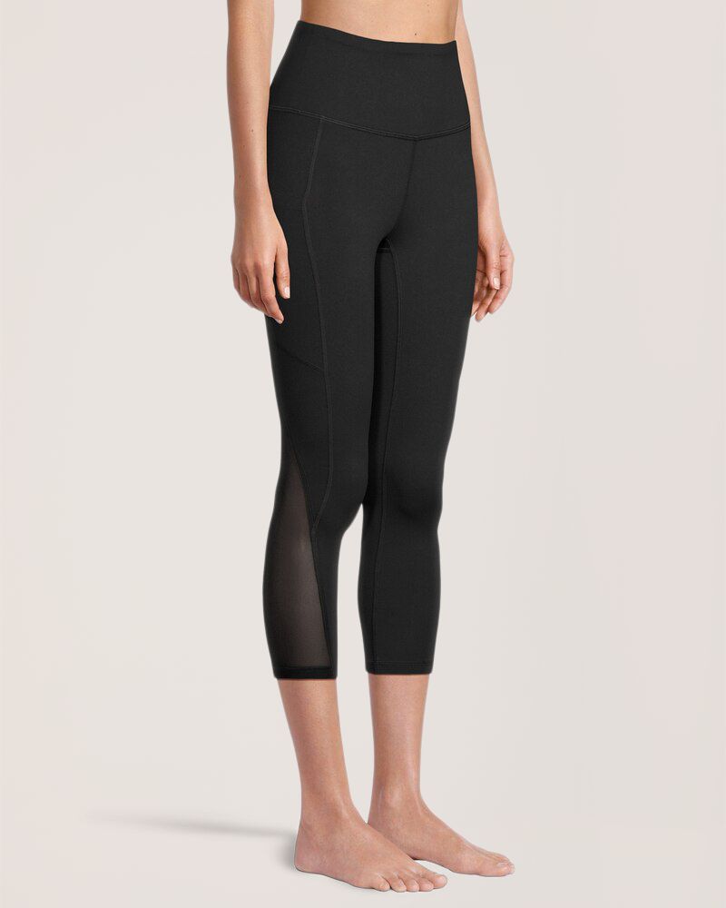 Legging court taille haute en maille confortable avec poches pour femme, Shambhala