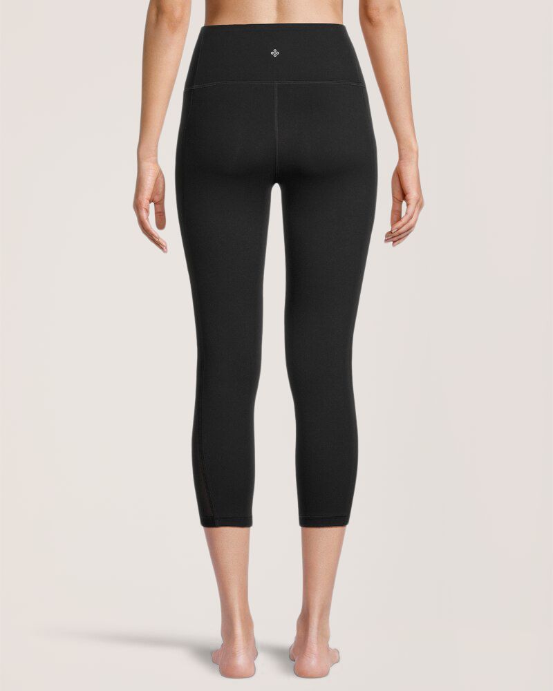 Legging court taille haute en maille confortable avec poches pour femme, Shambhala