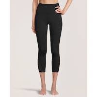 Legging court taille haute en maille confortable avec poches pour femme, Shambhala Front_Flat