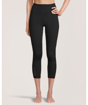 Legging court taille haute en maille confortable avec poches pour femme, Shambhala