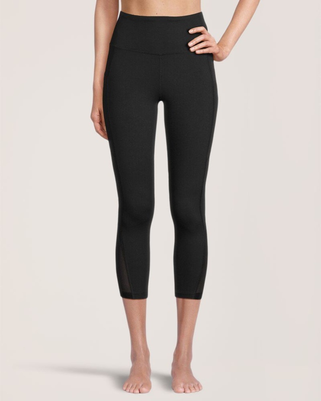 Legging court taille haute en maille confortable avec poches pour femme, Shambhala