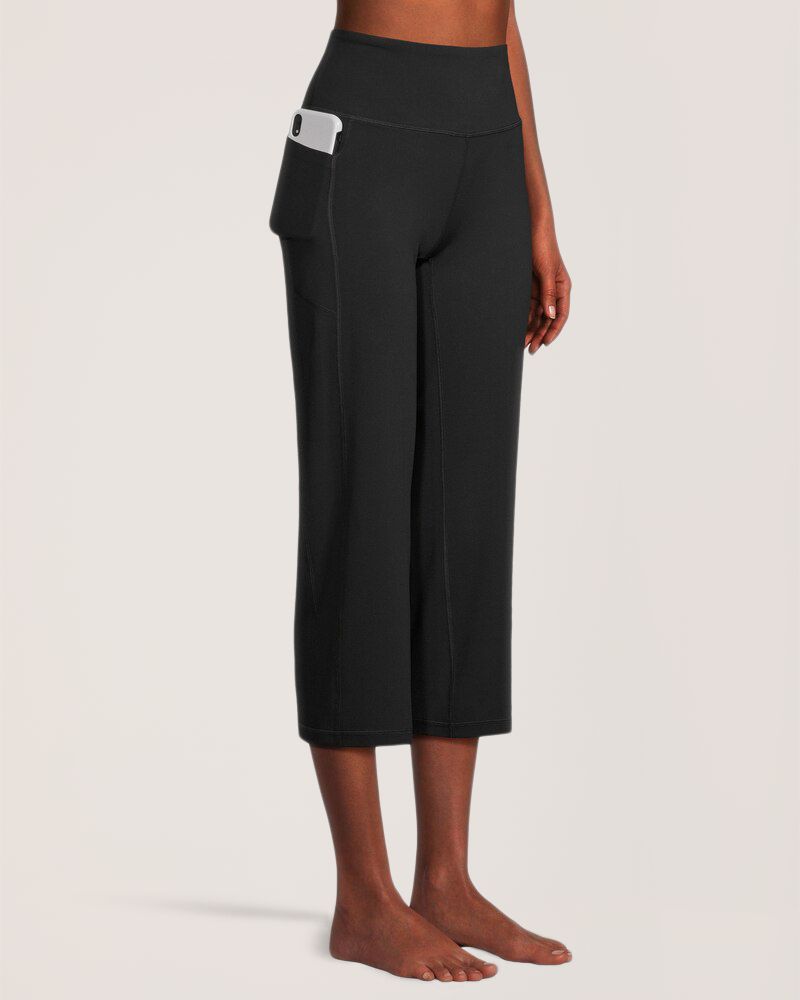 Legging court à taille haute et à jambe droite avec poche Live-in Confort pour femmes, Shambhala