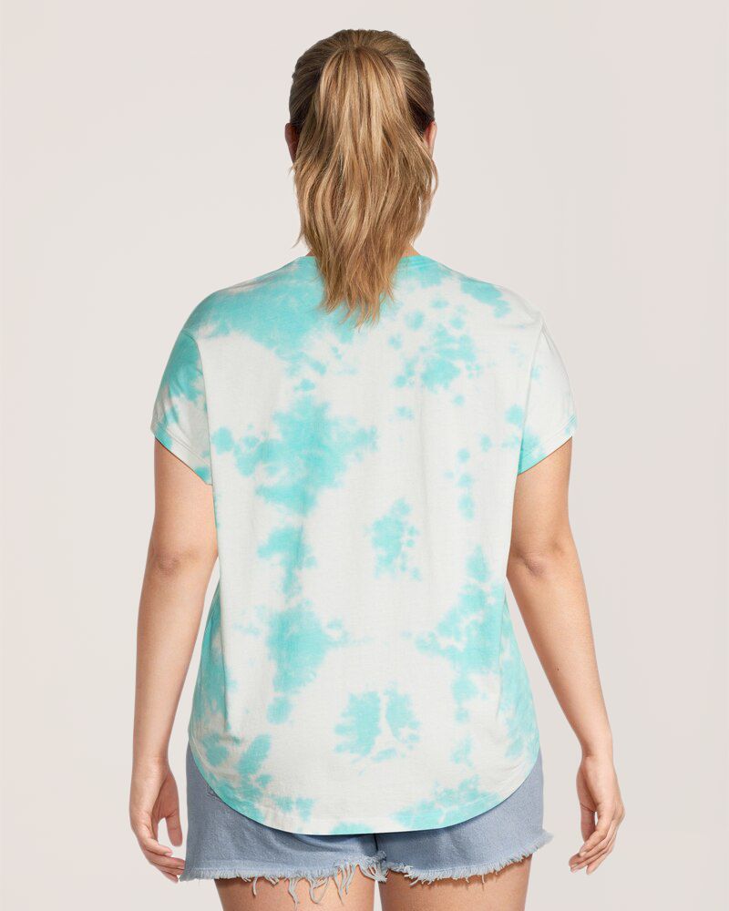 T-shirt à manches courtes teint par nœud pour femmes, FarWest