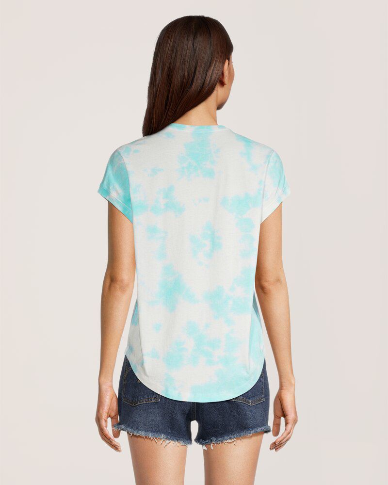 T-shirt à manches courtes teint par nœud pour femmes, FarWest