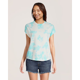 T-shirt à manches courtes teint par nœud pour femmes, FarWest Front_Flat