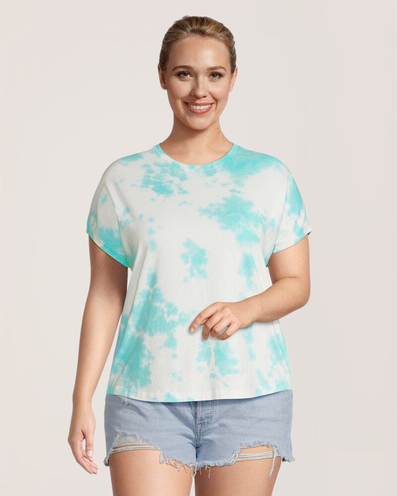 T-shirt à manches courtes teint par nœud pour femmes, FarWest