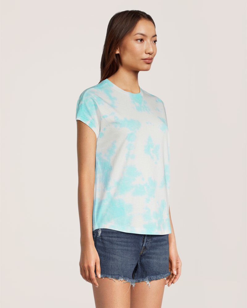 T-shirt à manches courtes teint par nœud pour femmes, FarWest