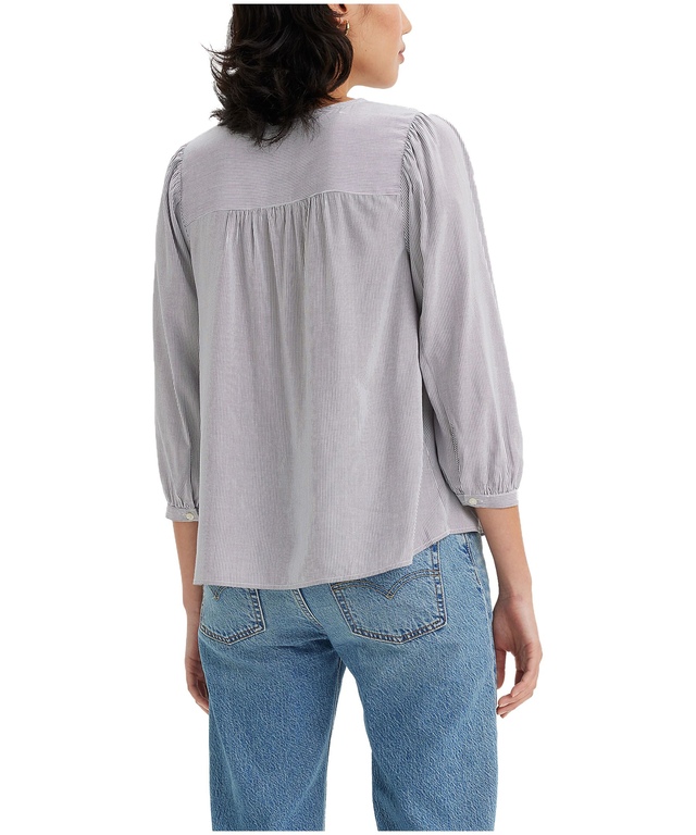 Levi's Women's Halsey Relaxed Fit 3/4 Length Sleeve Blouse Marks