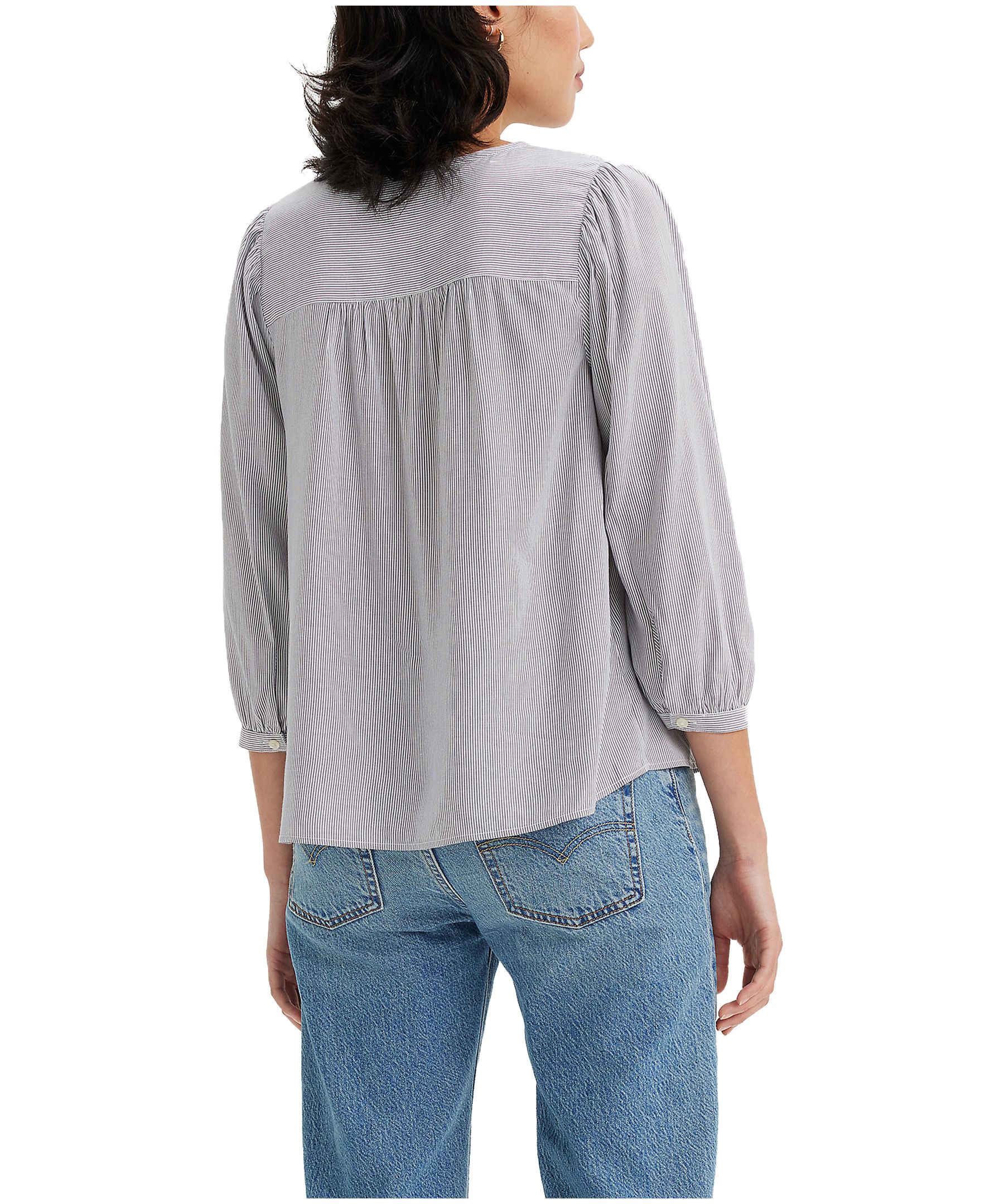 Levis Women Shop Levi's Halsey 3/4 Sleeves Blouse On Denim Shirt Women