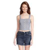 Haut en lin sans manches pour femmes, Lottie Front_Flat