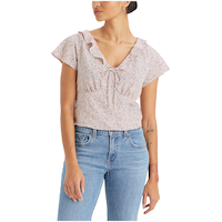 Levi's Women's Mylene Slim Fit Short Sleeve Blouse Front_Flat