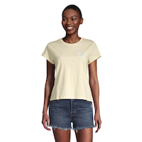 T-shirt graphique en coton authentique pour femmes Front_Flat