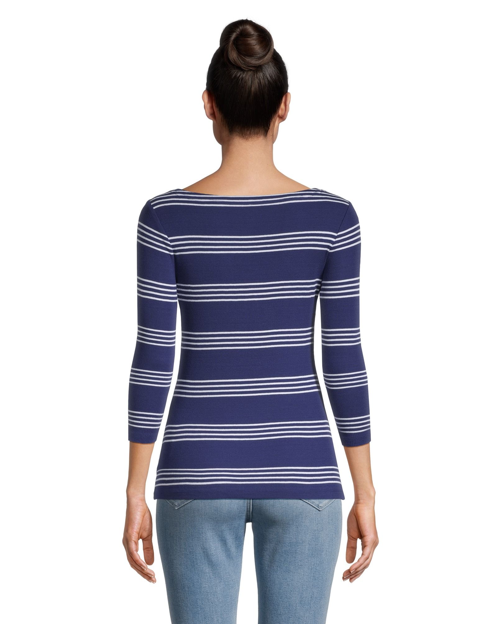 Chandail de coupe cintrée à encolure large et à manches 3/4 pour femmes, Denver Hayes