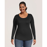 Denver Hayes Women's Long Sleeve Slim Fit Crew Neck T Shirt Front_Flat