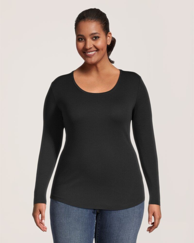 Denver Hayes Women's Long Sleeve Slim Fit Crew Neck T Shirt