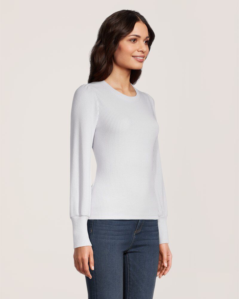 Chandail en tricot côtelé à col ras du cou et à manches longues pour femmes, Denver Hayes