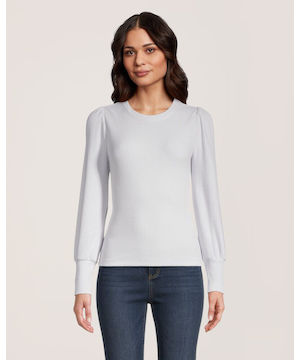 Chandail en tricot côtelé à col ras du cou et à manches longues pour femmes, Denver Hayes