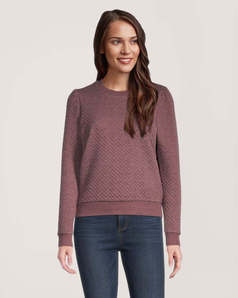 Chandail en molleton matelassé et bouffant à manches longues pour femmes, Denver Hayes